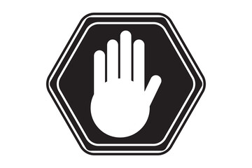 Obraz premium stop sign icon with hand, vector illustration.