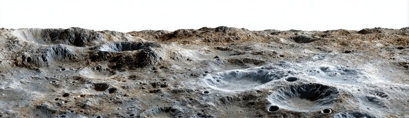 Fototapeta premium Rocky, cratered landscape, possibly planetary