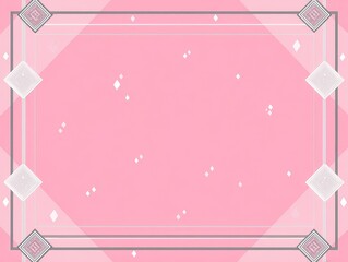 Pink background with geometric frame and subtle sparkle