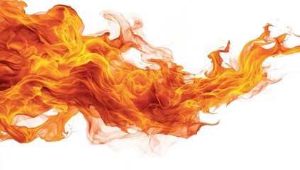 Abstract fiery flames against white background (1)