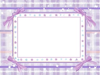 Pastel-toned,  decorative frame with bows and stars