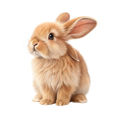 Naklejka premium Cute fluffy bunny isolated on transparent background
