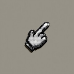 Pixelated hand gesture, pointing upwards