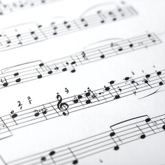 Close-up music sheet with notes