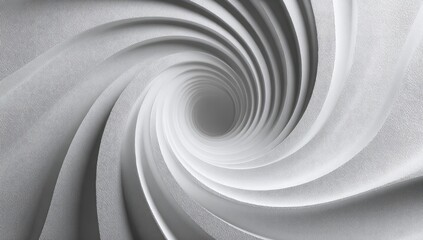 Abstract spiral, light gray, layered folds.  A mesmerizing, 