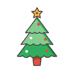Naklejka premium Simple Christmas tree illustration with star