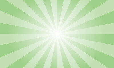 Light Green Sunburst Background. Abstract Rays Texture Background. Sunburst Background with Green Rays. Vector Illustration.
