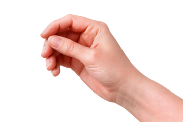 A close-up of a human hand with fair skin, gently poised and relaxed.