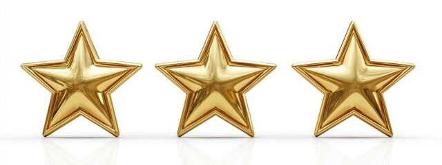 Obraz premium Three golden stars on a white background (1)