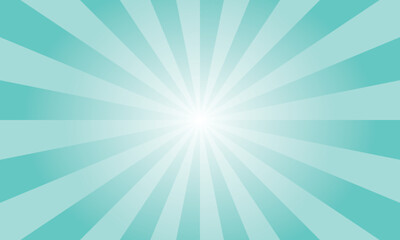 Turquoise Green Sunburst Background. Abstract Rays Texture Background. Sunburst Background with Green Rays. Vector Illustration.