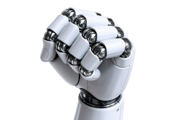 Futuristic robotic hand showcasing advanced technology and design.