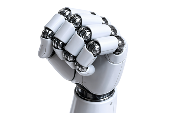 Futuristic robotic hand showcasing advanced technology and design.