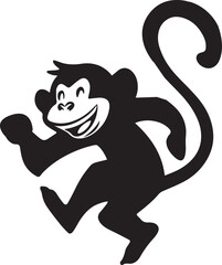 Fototapeta premium Cartoon Silhouette of a Cheeky Monkey