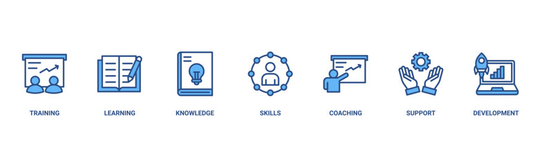 Capacity building banner web icon vector illustration concept with an icon of training, learning, knowledge, skills, coaching, support, and development 