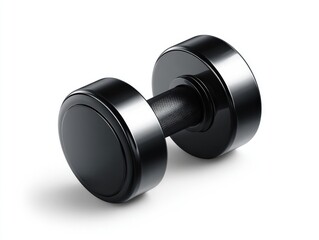 Black dumbbell, isolated on white