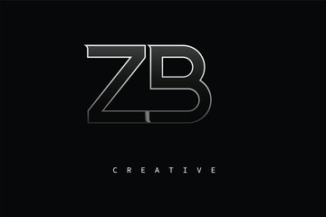 ZB Luxury Minimalist Letter Logo – Modern Metallic Design for Premium Branding & Creative Identity