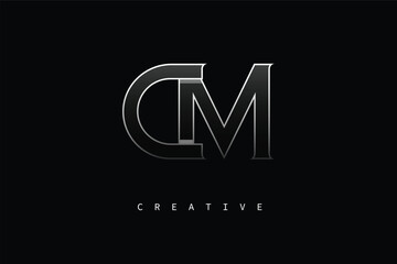 CM Luxury Minimalist Letter Logo &ndash; Modern Metallic Design for Premium Branding & Creative Identity