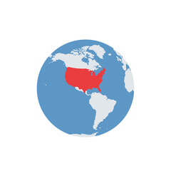 United States on Global Map