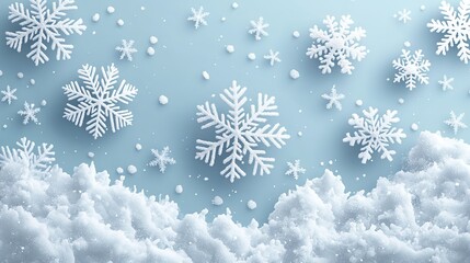 White Snow Vector Illustration: High-Detail Element for E-commerce Banners