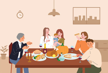 Family Thanksgiving Dinner Celebration