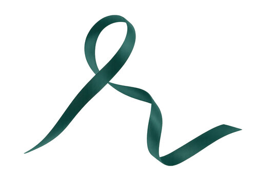 Teal awareness ribbon showing support for sexual assault victims and cervical cancer