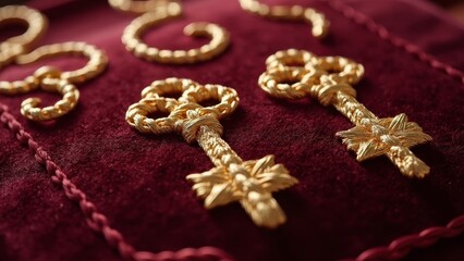 Gold jewelry fabric art pattern