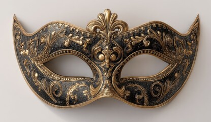 Ornate black and gold masquerade mask (2)