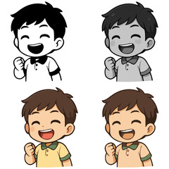 Chibi in mood happy vector design