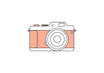 Retro camera isolated on transparent background