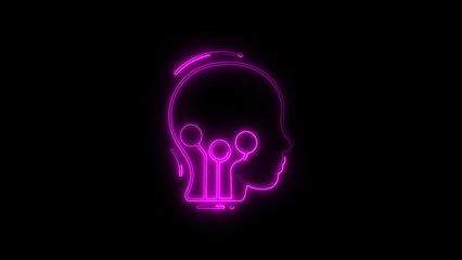 Neon illustration of artificial intelligence and modern technology representing cybernetics concept