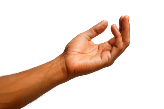 A close-up of an outstretched male hand, showcasing elegant fingers.