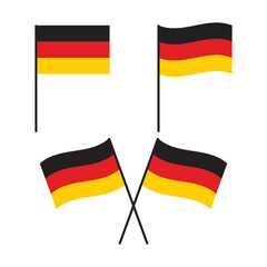 Flag of Germany. Flat design illustration.	
