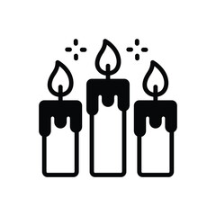 Black solid icon for candle