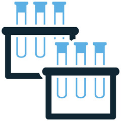 Test tube rack icon vector for organizing experiments and lab samples. Perfect for illustrating scientific research, medical testing, and chemical analysis.