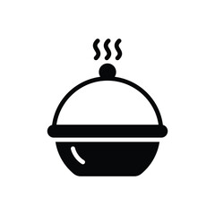 Black solid icon for dish