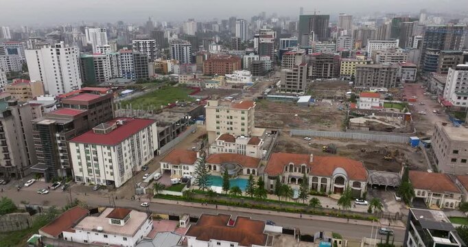 Aerial View Of Addis Ababa City With Construction Site In Ethiopia.