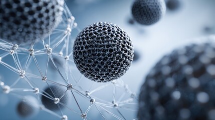 Scientific Spheres: A visually captivating image of intricate spheres interconnected by a complex network of molecular structures.