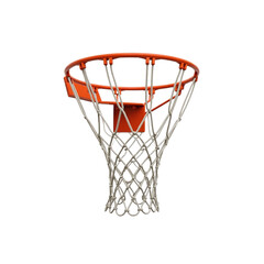 Isolated basketball hoop with net on black background perfect for sports themed design and athletic concepts for print and digital