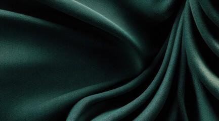 Obraz premium Deep teal fabric draped in elegant folds