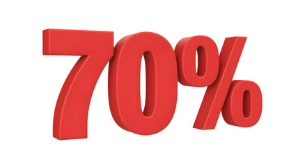 Bold red 70% discount symbol, perfect for sales, promotions, and special offers