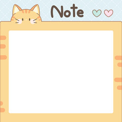 Memo templates, cute animal themes cat