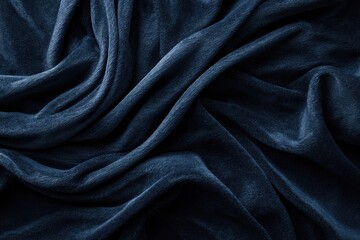 Obraz premium Deep navy blue draped fabric texture