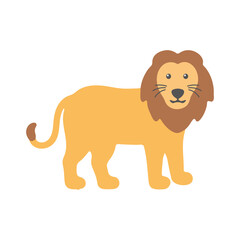 Lion Animal Illustration Flat Design