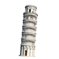 The Leaning Tower of Pisa A Timeless Architectural Wonder in Italy with Classic Italian Design and Leaning Structure on Black Background