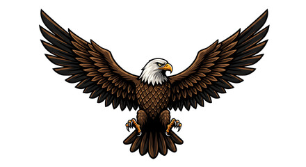 Obraz premium Majestic Bald Eagle: Wings Spread Wide, Powerful Bird of Prey