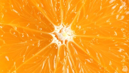 Close-up of a juicy orange slice, showcasing its vibrant color and segmented texture