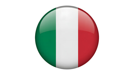 Italian flag emblem with glossy finish, perfect for travel and cultural themes