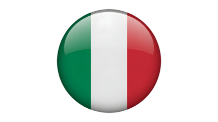 Italian flag emblem with glossy finish, perfect for travel and cultural themes