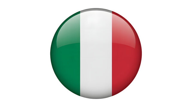 Italian flag emblem with glossy finish, perfect for travel and cultural themes
