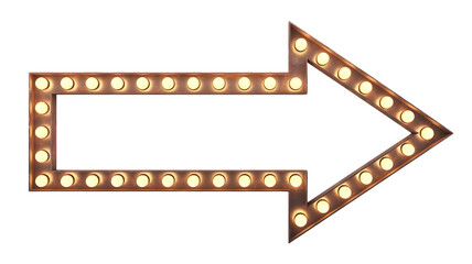 Glowing marquee arrow sign illuminates the way, perfect for announcements